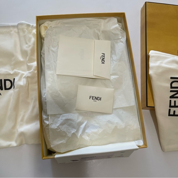 Fendi First Metallic F-Heel Mule Sandals - Picture 14 of 15